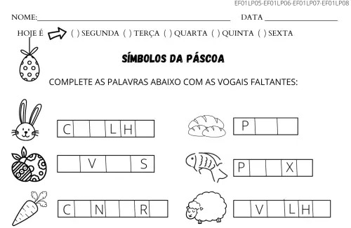 atividade caça palavras páscoa